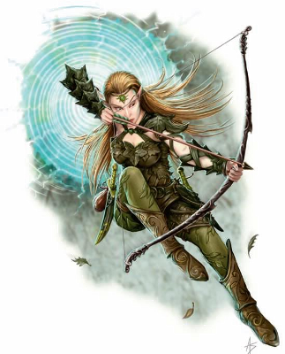 Red Elf Ranger with Bow